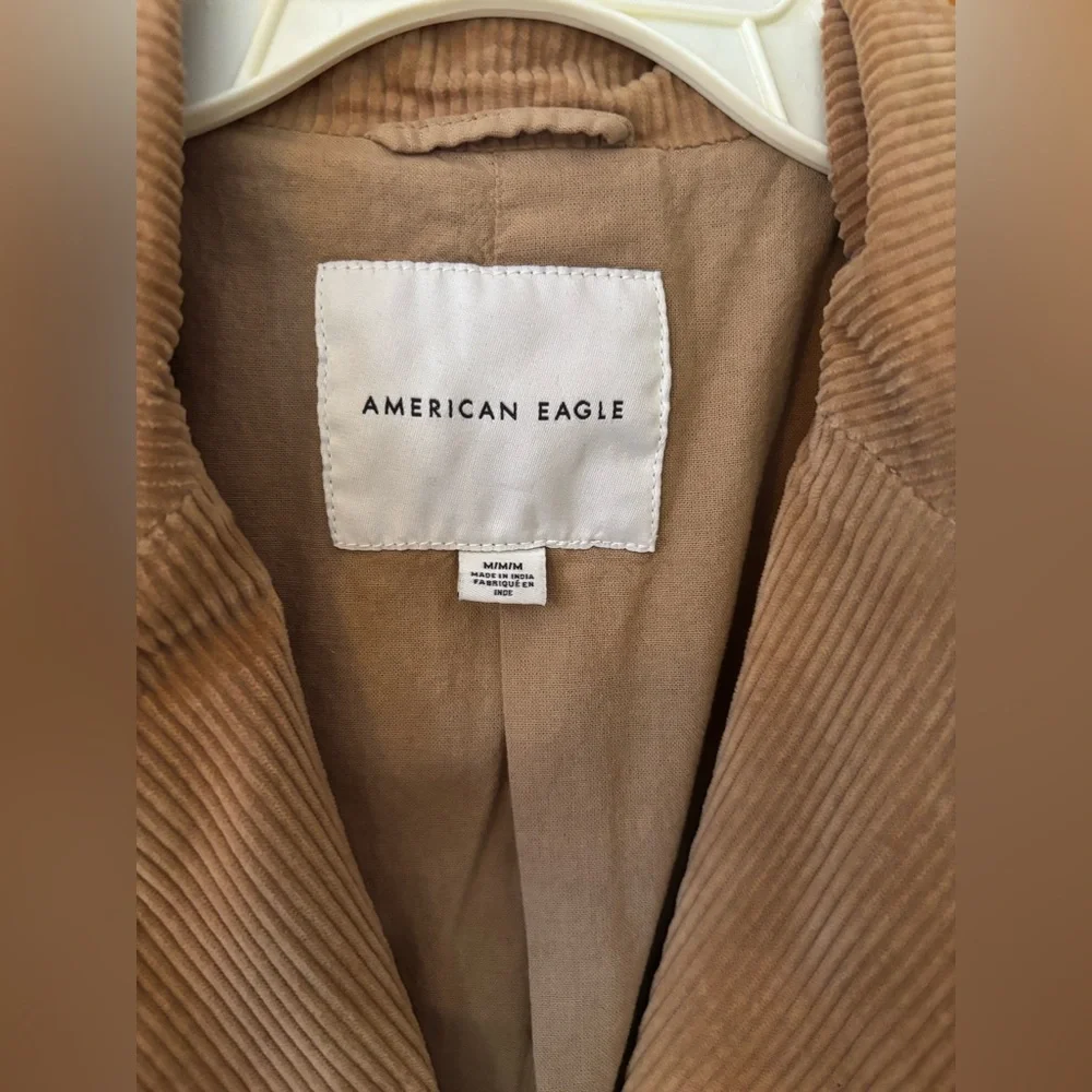 American Eagle Outfitters Tan Corduroy Trench Coat - Picture 2 of 3